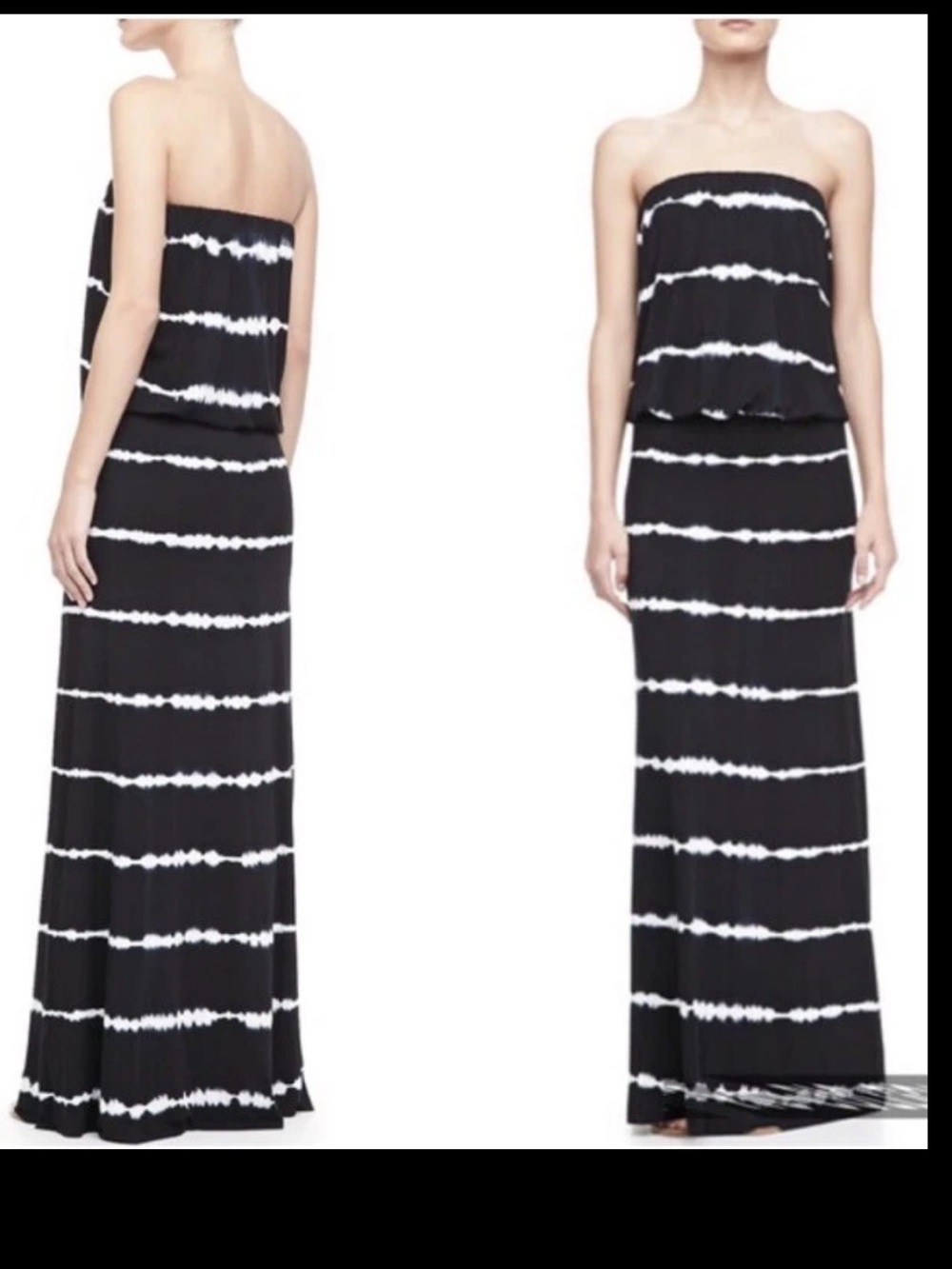 Young Fabulous & Broke Sydney Tie Dye Strapless Maxi Dress Black Size XS